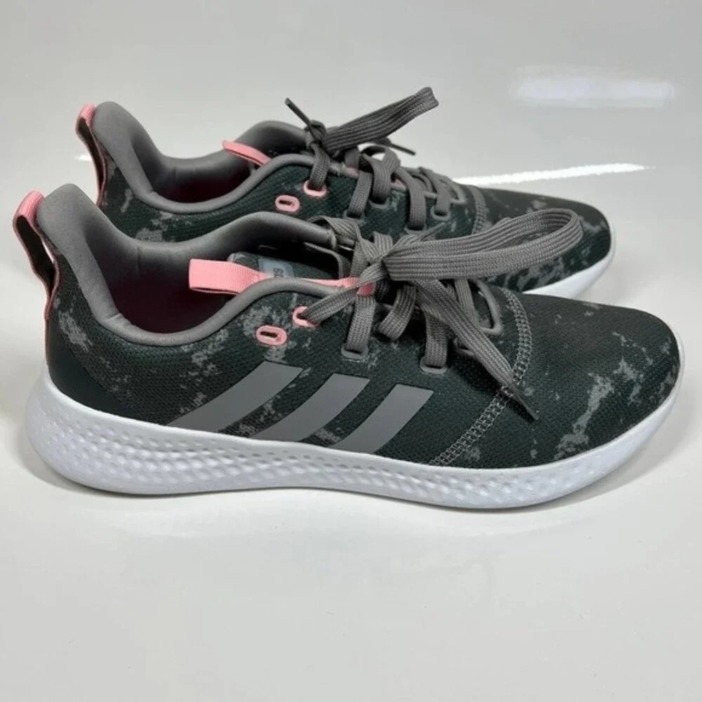 Adidas Cloudfoam PureMotion Women's Athletic Running Sneaker Camo Gray-Pink 11